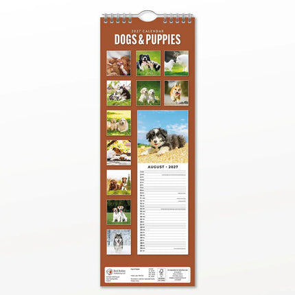 Red Robin Honden en Puppies Slimline Kalender 2027