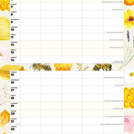 Red Robin Honey Bees Family Organiser 2027
