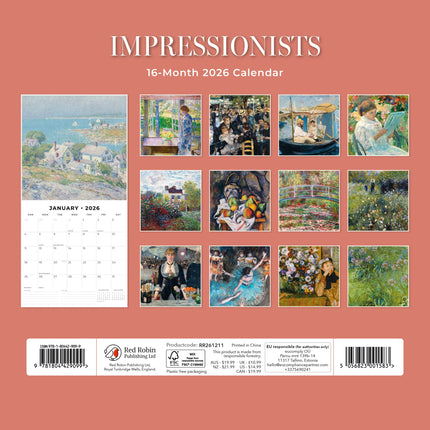 Red Robin Impressionists Kalender 2026