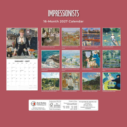 Red Robin Impressionists Kalender 2027