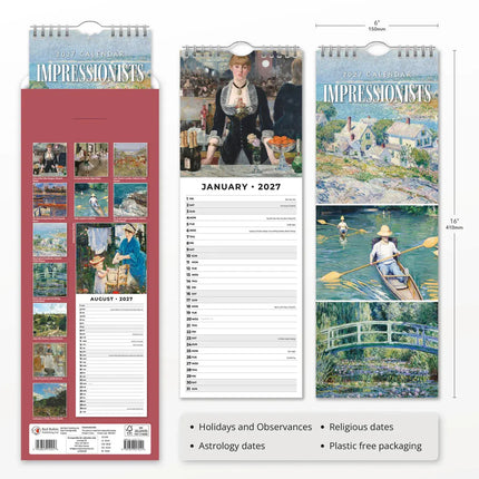 Red Robin Impressionists Slimline Kalender 2027