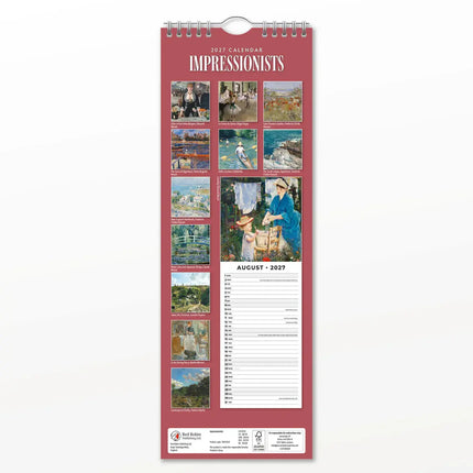 Red Robin Impressionists Slimline Kalender 2027
