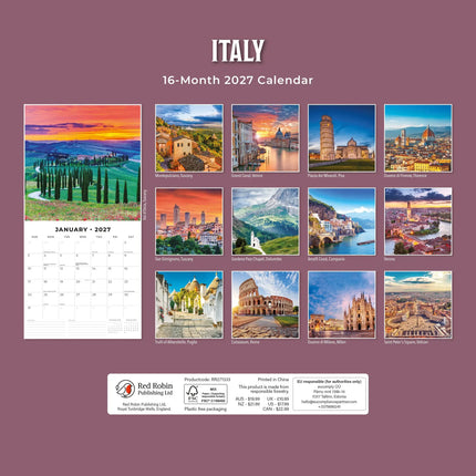 Red Robin Italië Kalender 2027
