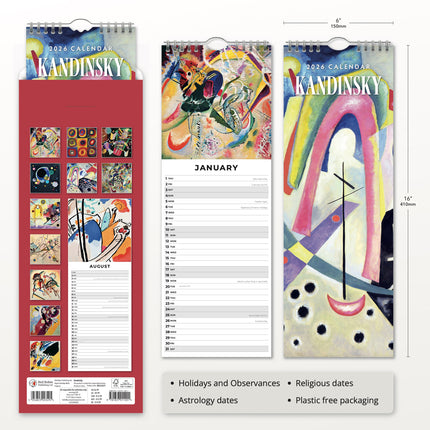 Red Robin Kandinsky Slimline Kalender 2026