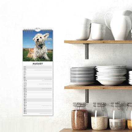 Red Robin Katten en Honden Slimline Kalender 2026