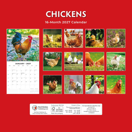 Red Robin Kippen Kalender 2027