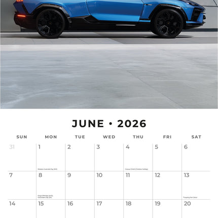 Red Robin Lamborghini Kalender 2026