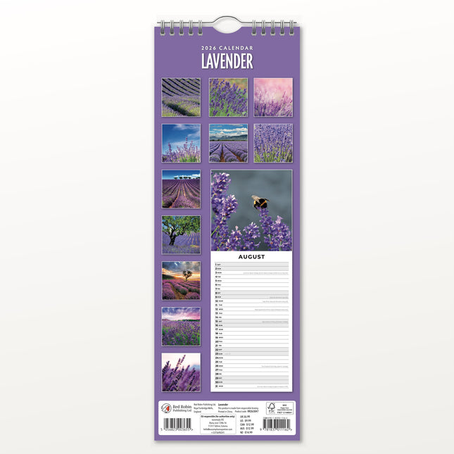 Red Robin Lavendel Slimline Kalender 2026