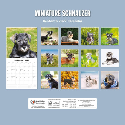 Red Robin Miniatuur Schnauzer Kalender 2027
