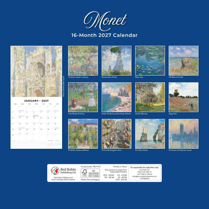 Red Robin Monet Kalender 2027