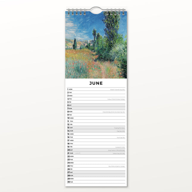 Red Robin Monet Slimline Kalender 2026