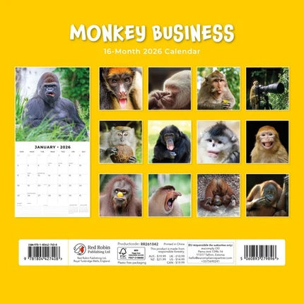 Red Robin Monkey Business Kalender 2026