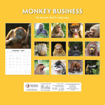 Red Robin Monkey Business Kalender 2027