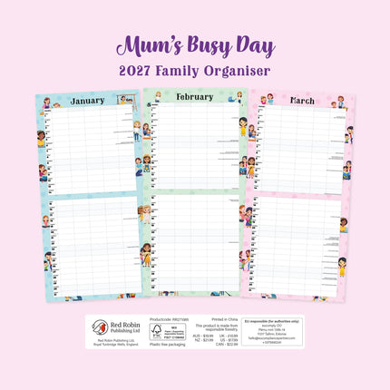 Red Robin Mums Busy Day Family Organiser 2027