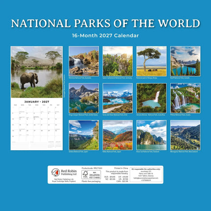 Red Robin National Parks of the World Kalender 2027