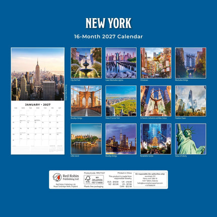 Red Robin New York Kalender 2027