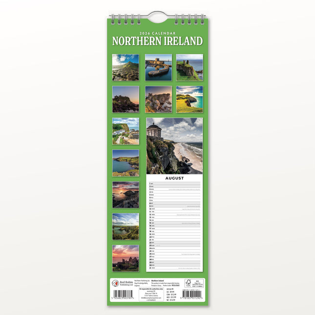 Red Robin Noord Ierland Slimline Kalender 2026