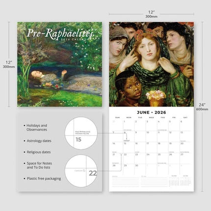 Red Robin Pre-Raphaelites Kalender 2026