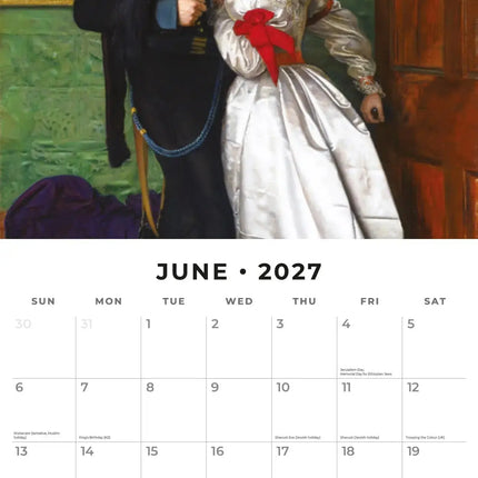 Red Robin Pre-Raphaelites Kalender 2027