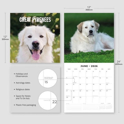 Red Robin Pyreneese Berghond Kalender 2026