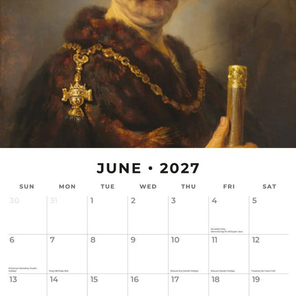 Red Robin Rembrandt Kalender 2027