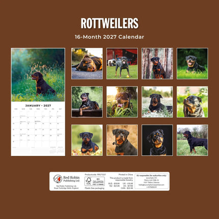 Red Robin Rottweiler Kalender 2027