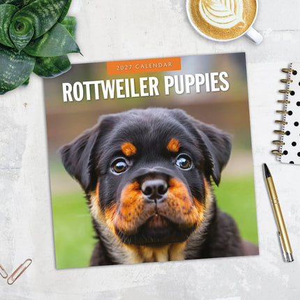 Red Robin Rottweiler Puppies Kalender 2027
