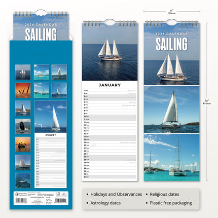Red Robin Sailing Slimline Kalender 2026