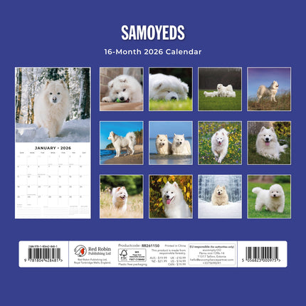 Red Robin Samojeed Kalender 2026