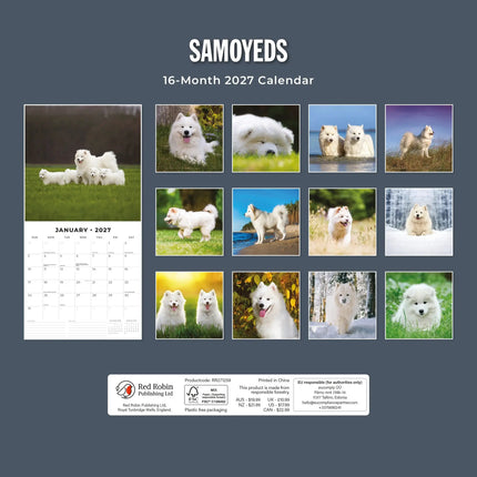 Red Robin Samojeed Kalender 2027