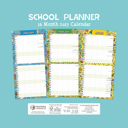 Red Robin School Planner - Kalender 2027