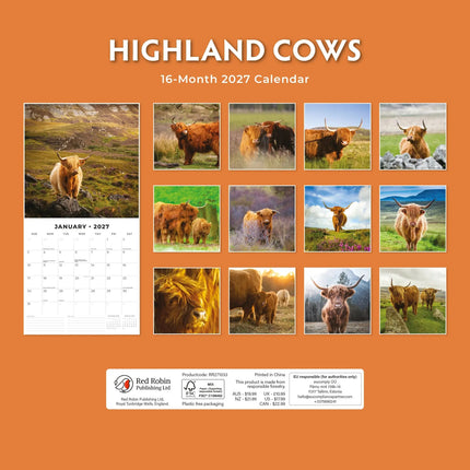 Red Robin Schotse Hooglanders Kalender 2027