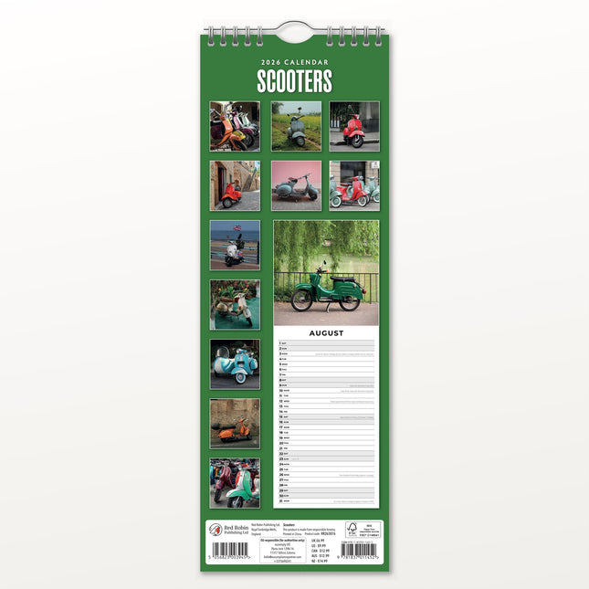 Red Robin Scooters Slimline Kalender 2026