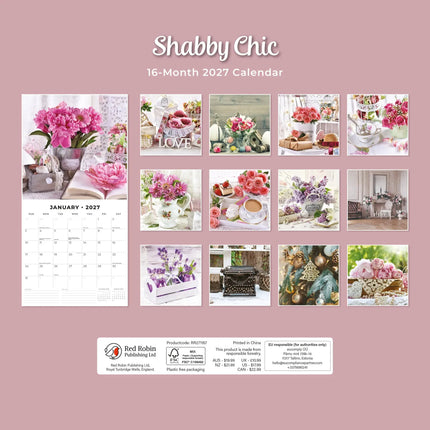 Red Robin Shabby Chic Kalender 2027