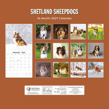 Red Robin Shetland Sheepdog Kalender 2027