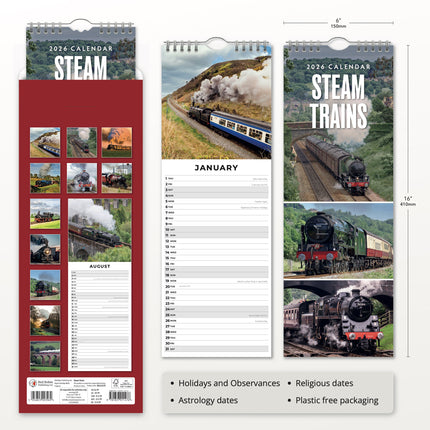 Red Robin Stoomtrein Slimline Kalender 2026