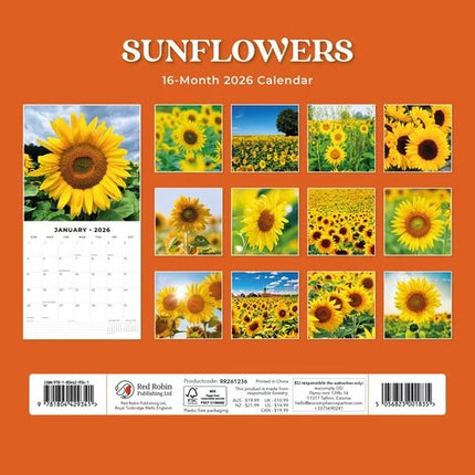 Red Robin Sunflowers Kalender 2026