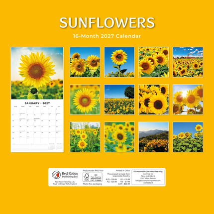 Red Robin Sunflowers Kalender 2027