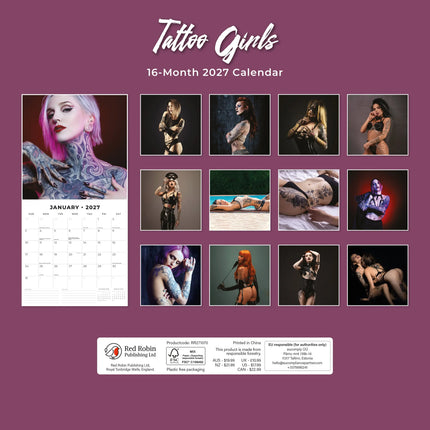 Red Robin Tattoo Girls Kalender 2027