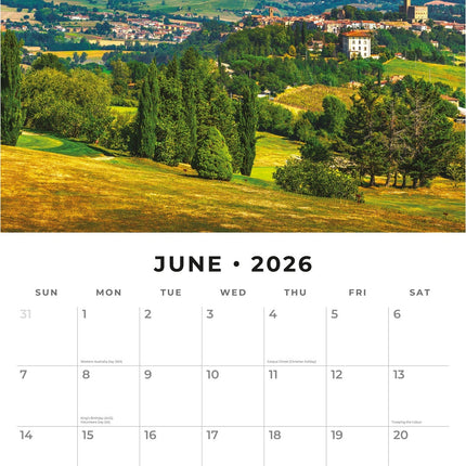 Red Robin Toscane Kalender 2026