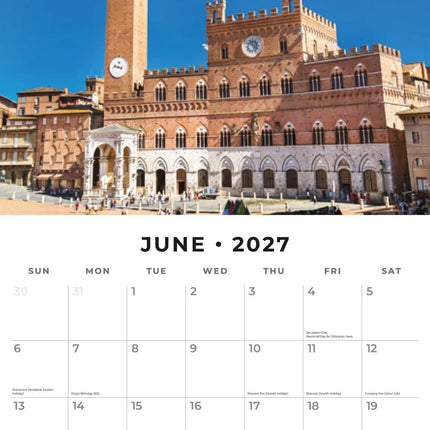 Red Robin Toscane Kalender 2027