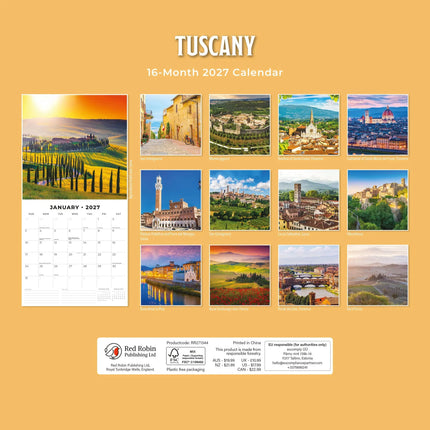 Red Robin Toscane Kalender 2027