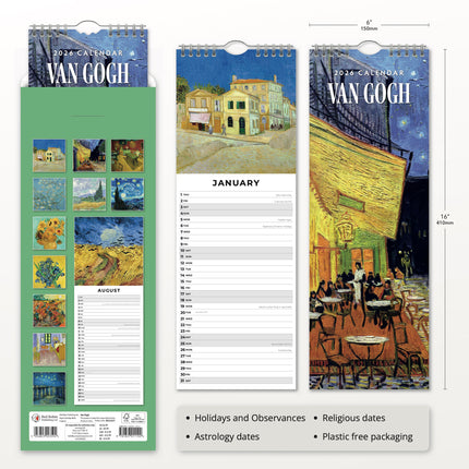 Red Robin van Gogh Slimline Kalender 2026