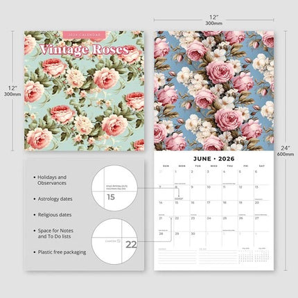 Red Robin Vintage Roses Kalender 2026