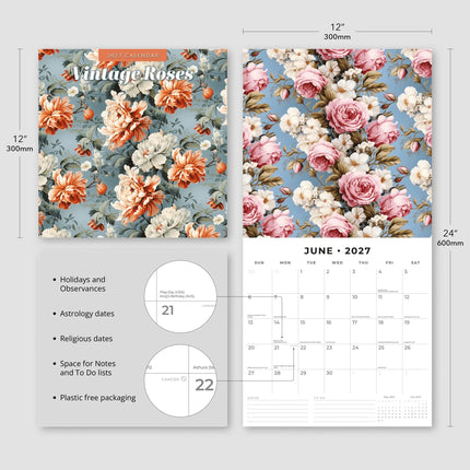 Red Robin Vintage Roses Kalender 2027