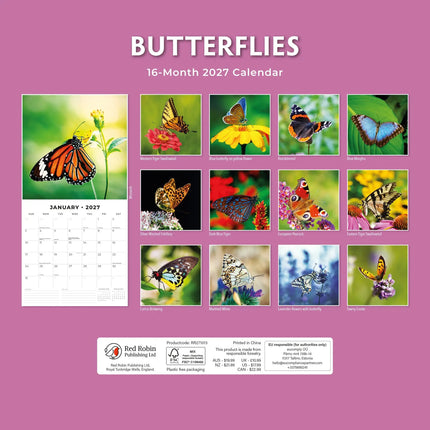 Red Robin Vlinders Kalender 2027