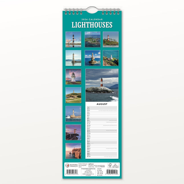 Red Robin Vuurtorens Slimline Kalender 2026