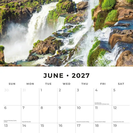 Red Robin Waterval Kalender 2027