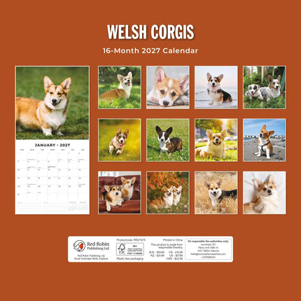 Red Robin Welsh Corgi Kalender 2027