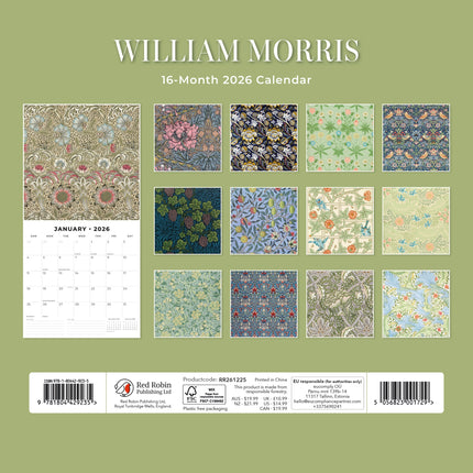 Red Robin William Morris Kalender 2026